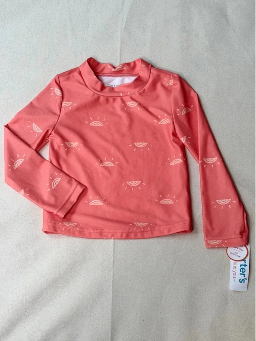 Carter’s Just One You 3T Coral Sun Print UPF 50+ Rashguard Top NWT